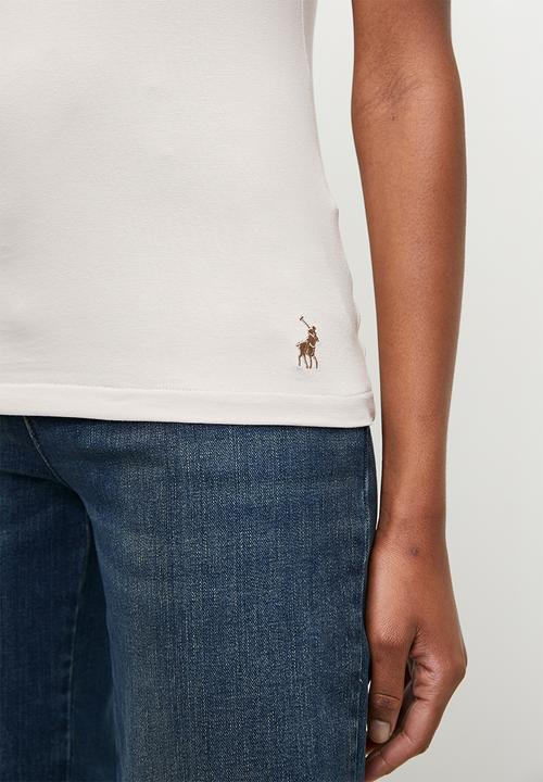 POLO - Wmn anele short sleeve embellished T-shirt - putty