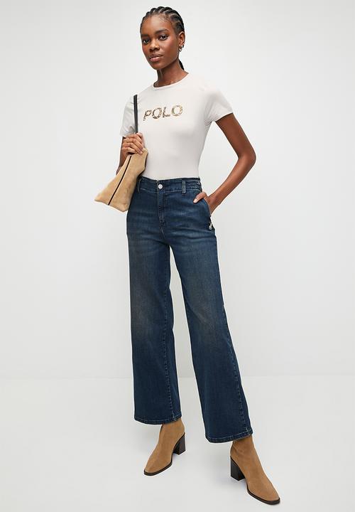 POLO - Wmn anele short sleeve embellished T-shirt - putty