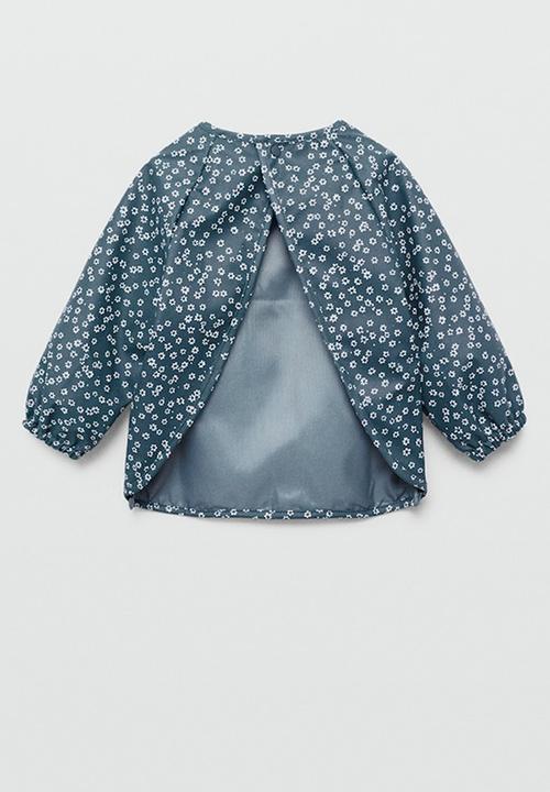 MANGO - Bib flower - medium blue