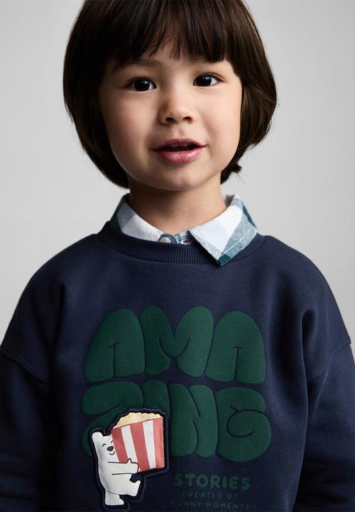MANGO - Sweatshirt stories - navy