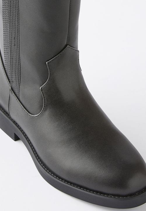 Cotton On - Fleur classic tall boot - black smooth
