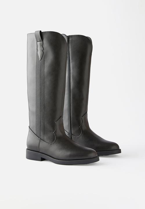Cotton On - Fleur classic tall boot - black smooth