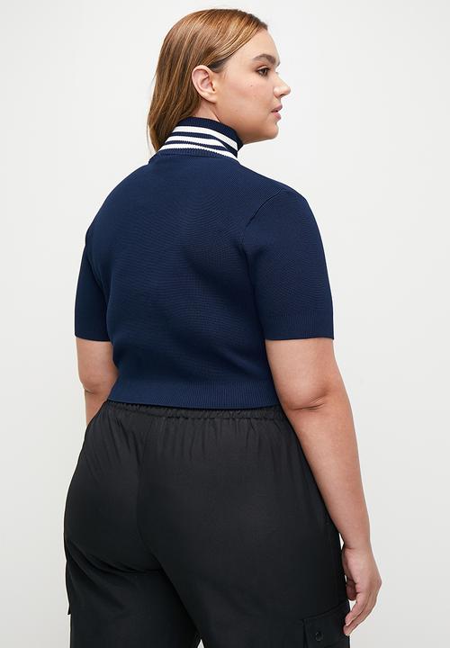 adidas Originals - Plus Crop Turtleneck - night Indigo/Off White