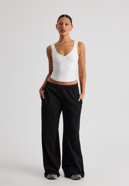 Factorie - Classic Wide Leg Trackpant - Black