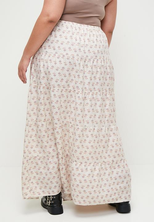 Cotton On - Plus Haven Multi Tiered Maxi Skirt - Pasiley Stone Haven
