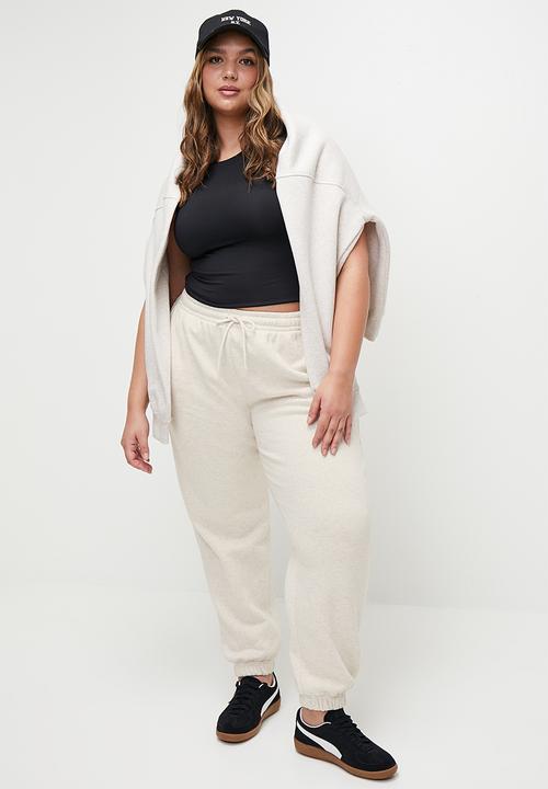Cotton On - Plus Classic Fleece Sweatpant - Oatmeal Marle