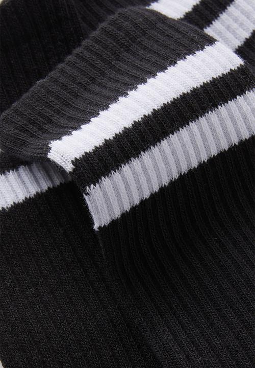 Cotton On - 3 Pack Essential Socks - Black/Sport Stripe