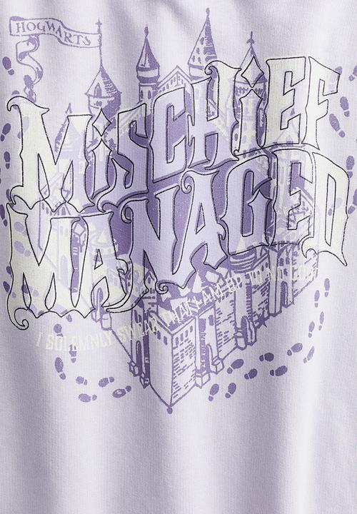 H&M - Oversized printed hoodie - light purple harry potter