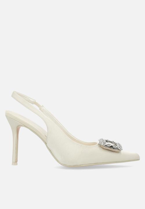 Public Desire - Flint slingback - ivory white satin