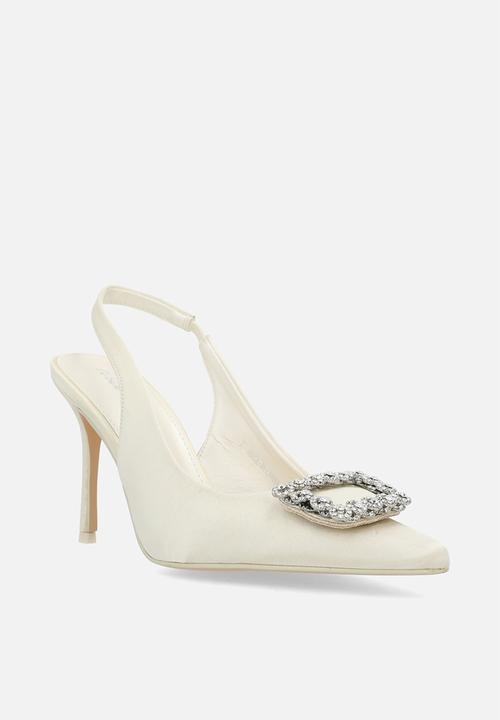 Public Desire - Flint slingback - ivory white satin