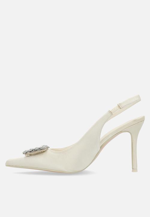 Public Desire - Flint slingback - ivory white satin