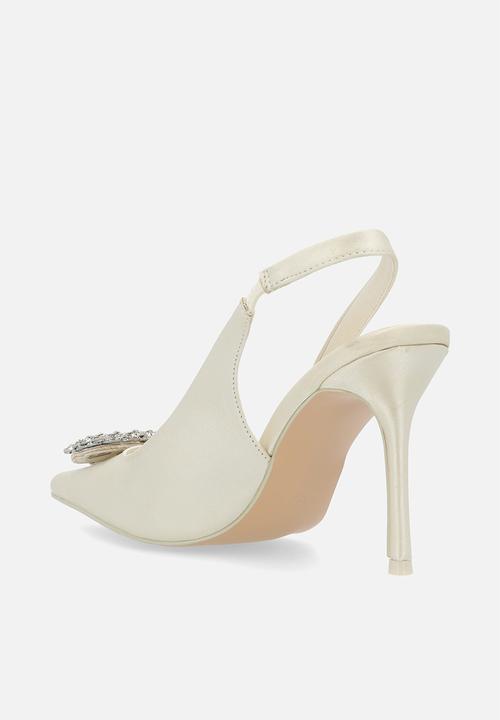 Public Desire - Flint slingback - ivory white satin
