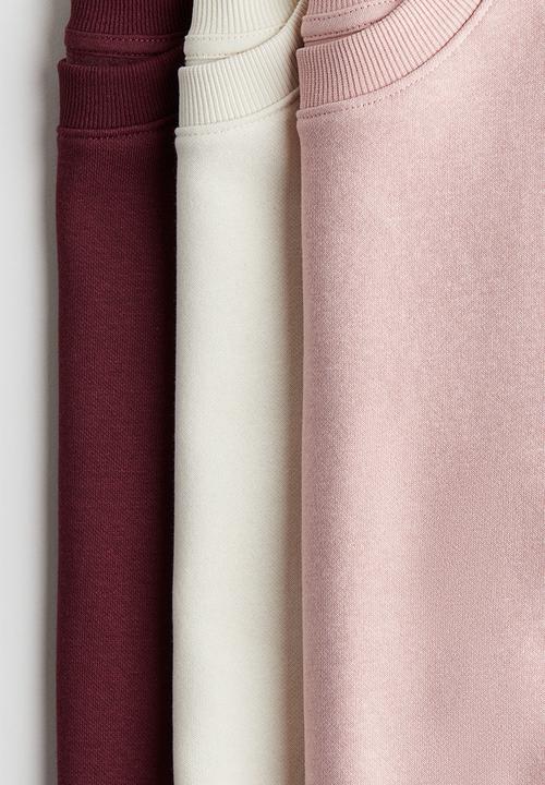 H&M - 3 pack brushed-inside sweatshirts - light pink & light beige