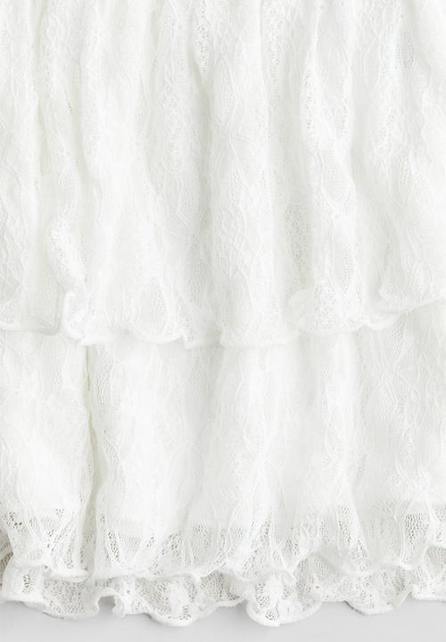 H&M - Tiered lace skirt - white