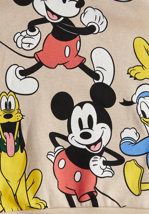 H&M - Printed hoodie - beige & mickey mouse 