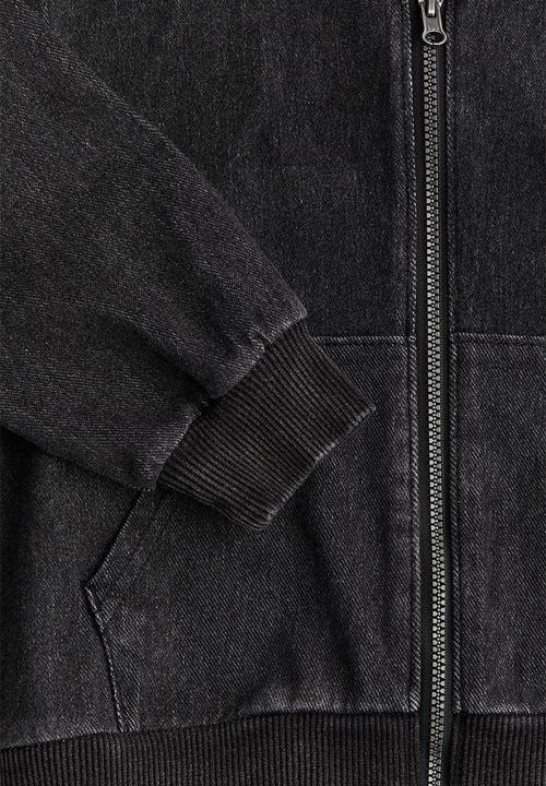 H&M - Zip-through twill hoodie - dark grey