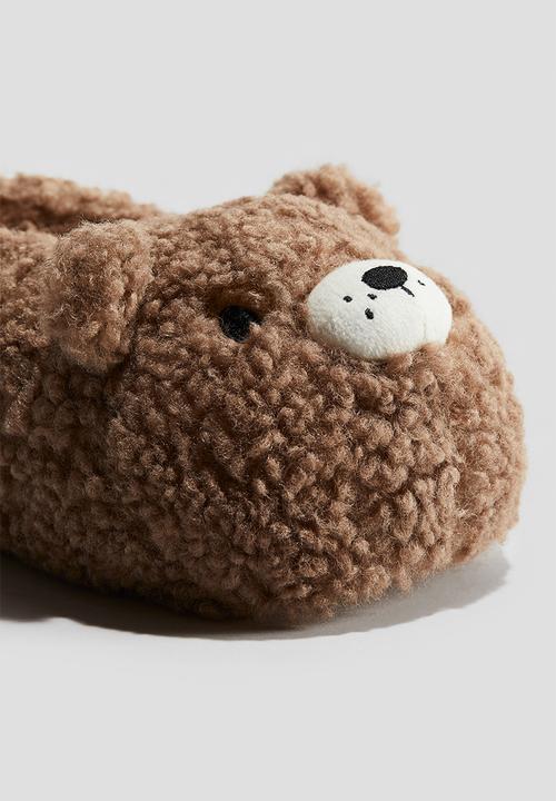 H&M - Teddy slippers - brown & teddy bear