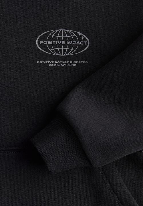 H&M - Printed hoodie - black & positive impact