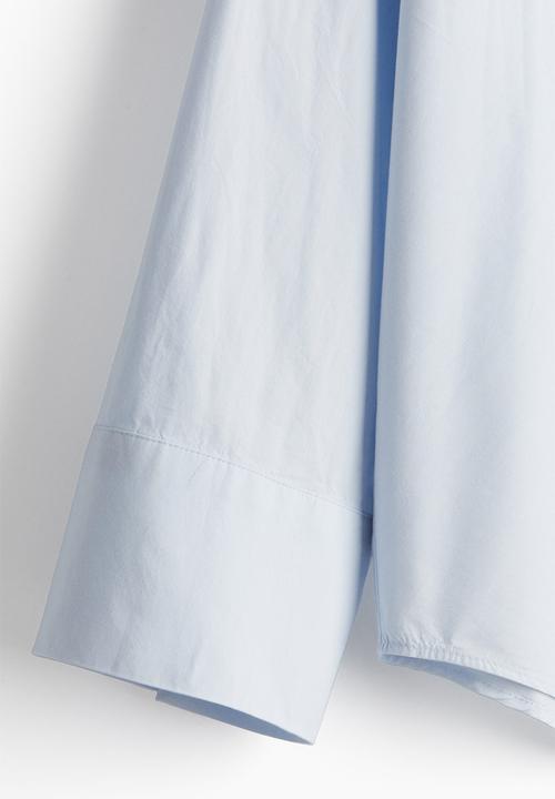 H&M - Striped cotton shirt - light blue 