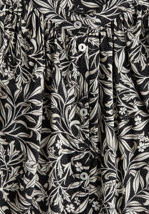 H&M - Balloon-sleeved blouse - black & patterned