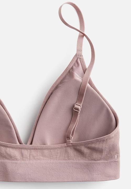 H&M - Seamless padded soft bra - dusty pink