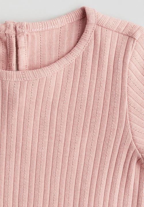 H&M - Ribbed jersey top - pink