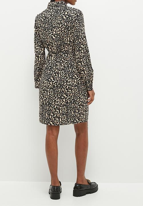 Stella Morgan - Animal Printed Shirt Dress - Beige