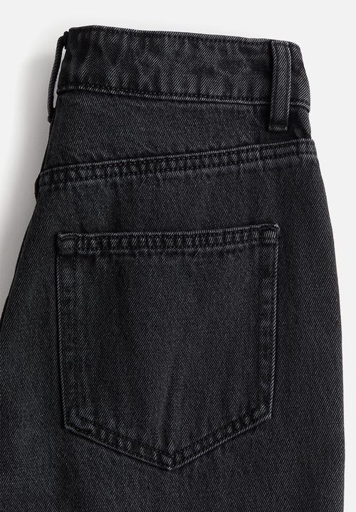H&M - Rhinestone-embellished jeans - dark grey
