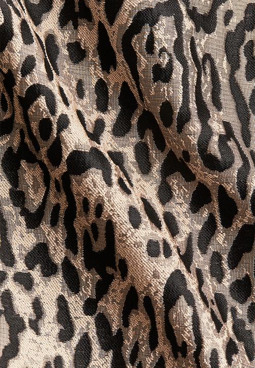 H&M - Jacquard-weave dress - light beige/leopard print 