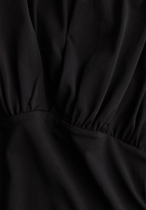 H&M - Draped v-neck thong body - black