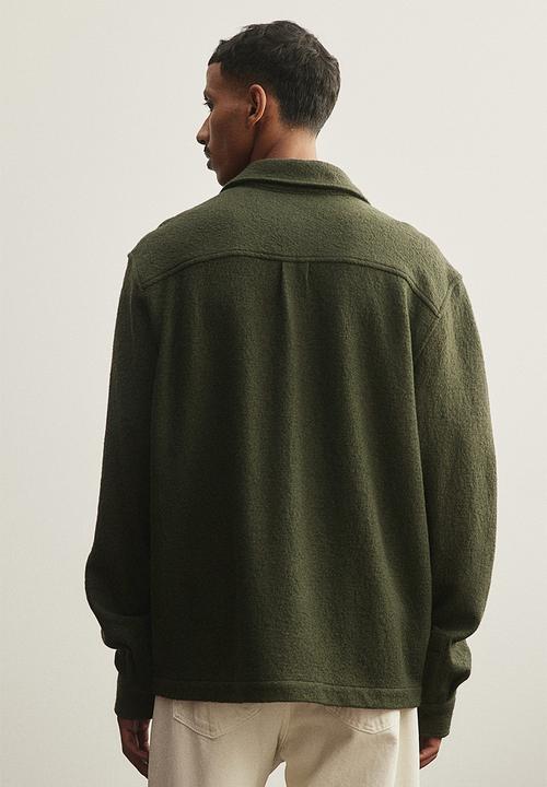 H&M - Regular fit wool-blend overshirt - green