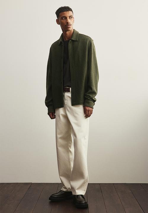 H&M - Regular fit wool-blend overshirt - green