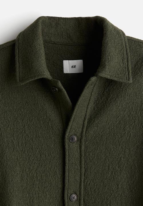 H&M - Regular fit wool-blend overshirt - green