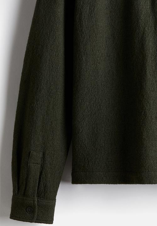 H&M - Regular fit wool-blend overshirt - green