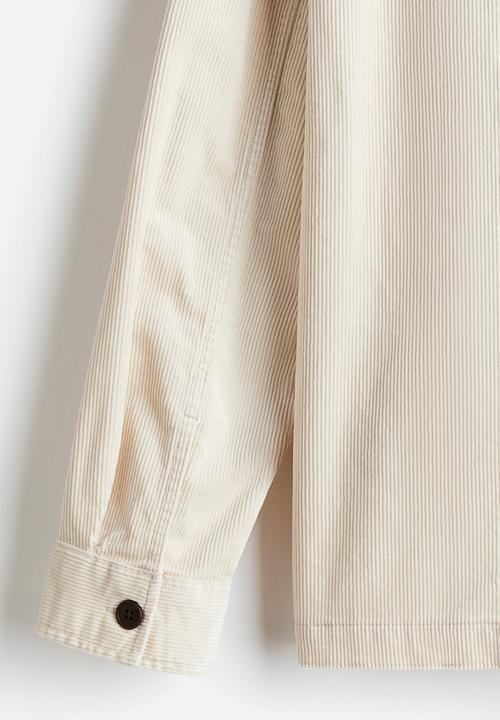 H&M - Regular fit corduroy overshirt - light beige 
