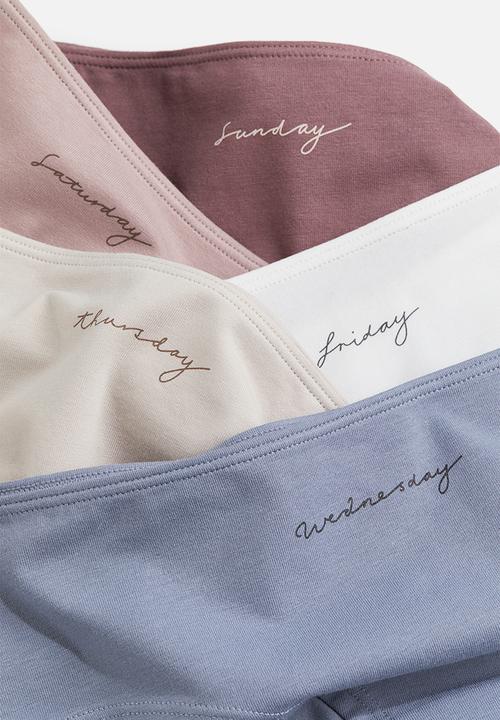 H&M - 7-pack hipster briefs - blue,beige,white,pink