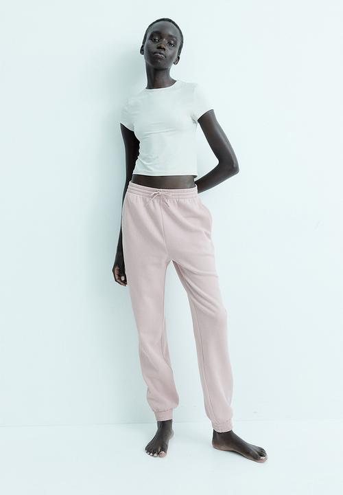H&M - High-waisted joggers - light pink 