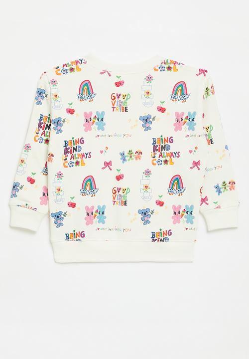 Cotton On - License dusty fleece crew neck - lcn isc good vibes/vanilla