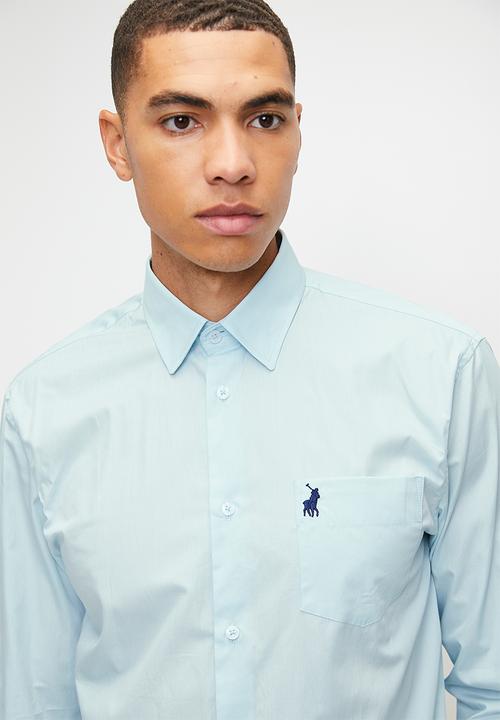 Mens Ls Pocket Work Shirt - Light Blue