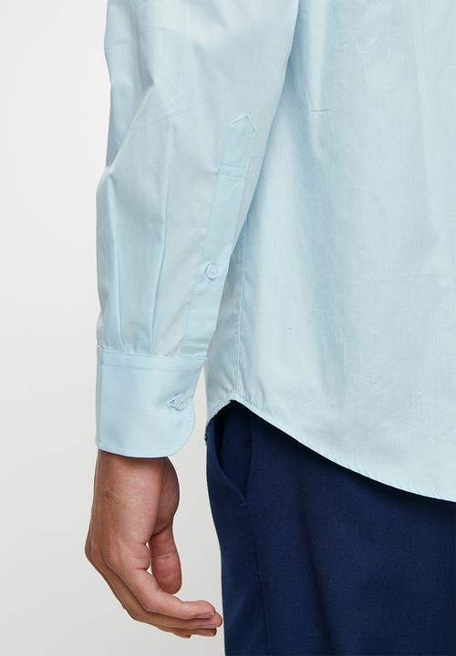 Mens Ls Pocket Work Shirt - Light Blue