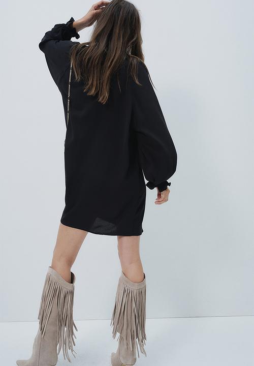 H&M - Frilled-collar dress - black