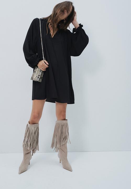 H&M - Frilled-collar dress - black