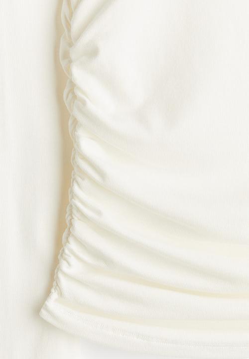 H&M - Gathered jersey top - cream