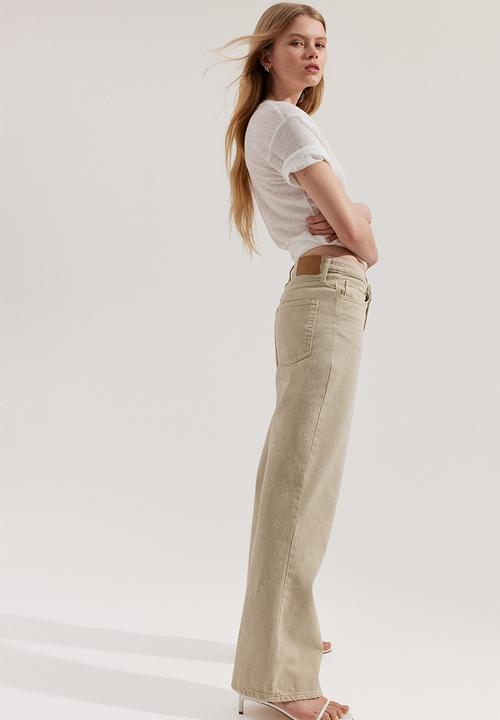 H&M - Wide ultra high jeans - dusty beige