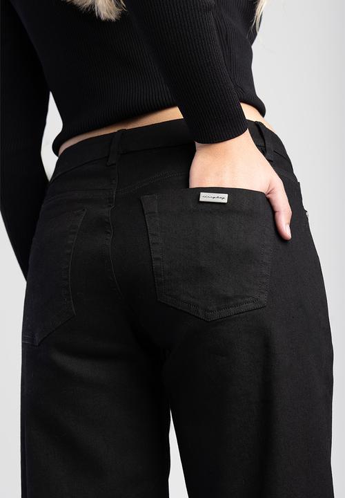 SISSY BOY - LEAH: Mid Waist Wide Leg  - Black