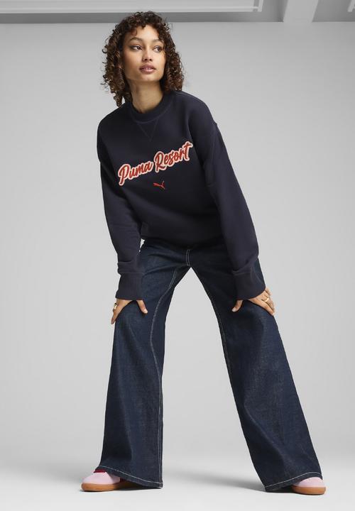 PUMA - Premium ess Relaxed Graphic Crew TR - New Navy