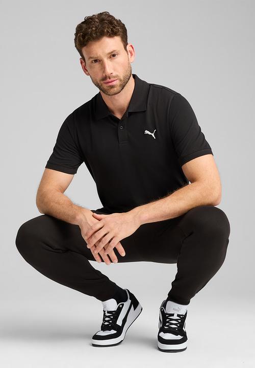 PUMA - Ess small puma logo pique polo m - puma black 