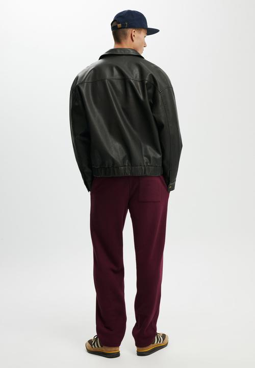 Cotton On - Relaxed Track Pant - Burgundy