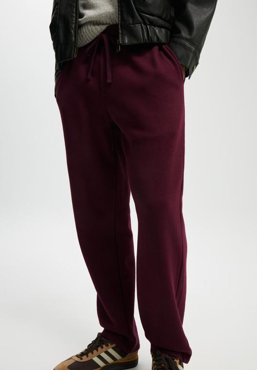 Cotton On - Relaxed Track Pant - Burgundy