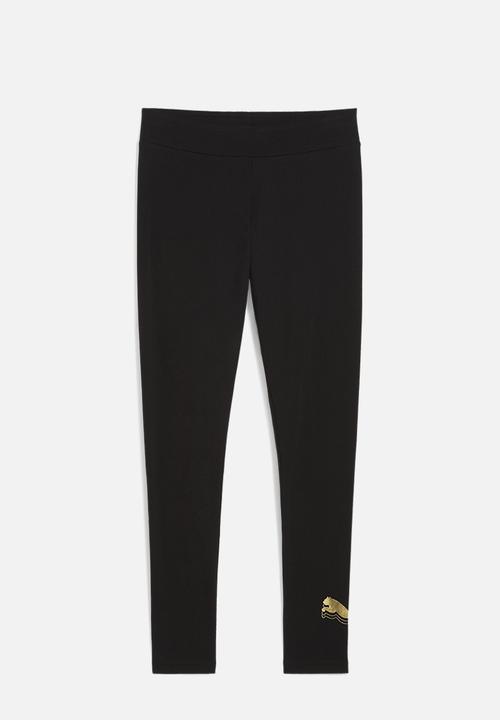 PUMA - Ess metallic leggings - puma black-metallic gold